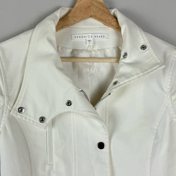 Veronica Beard White Moto Jacket Size 2 - Picture 3 of 7